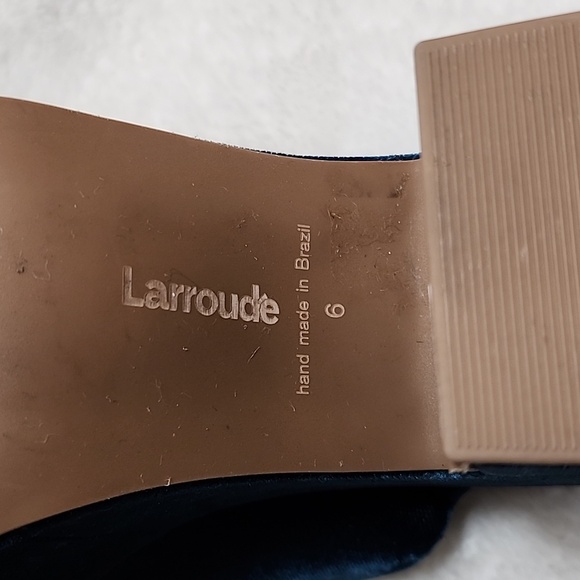 Larroudé Miso Platform Clog in Deepsea Velvet. - Picture 13 of 16